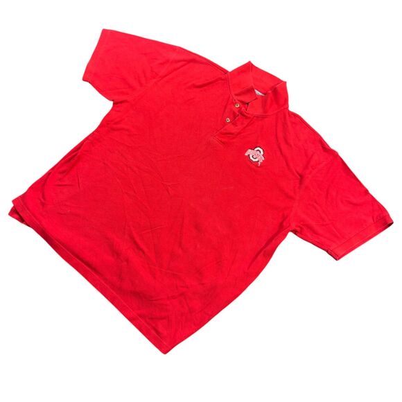 Champion Ohio State Buckeyes Polo-Shirt Men's XXL Red NCCA Football Short Sleeve - Picture 2 of 6